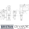 Bristan Flute 3 Hole Basin Mixer Clicker Waste Dimensions